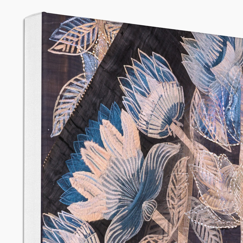 Blue Flora Giclée Canvas Print - Starseed Designs Inc.