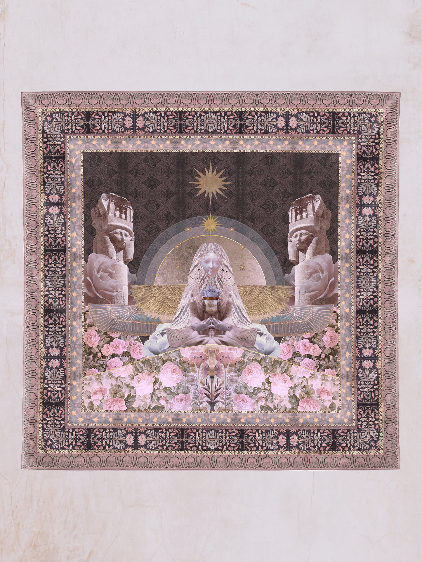 NIGHT GARDEN SILK TWILL SCARF - Starseed Designs Inc.