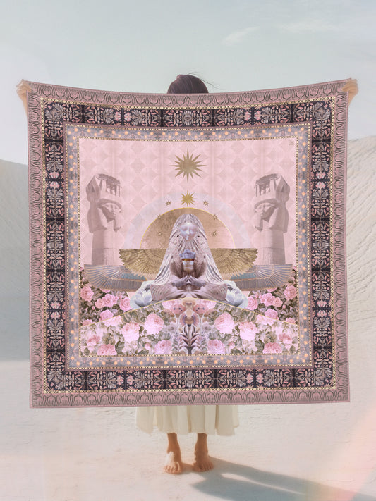 LIGHT GARDEN SILK-WOOL SHAWL - Starseed Designs Inc.