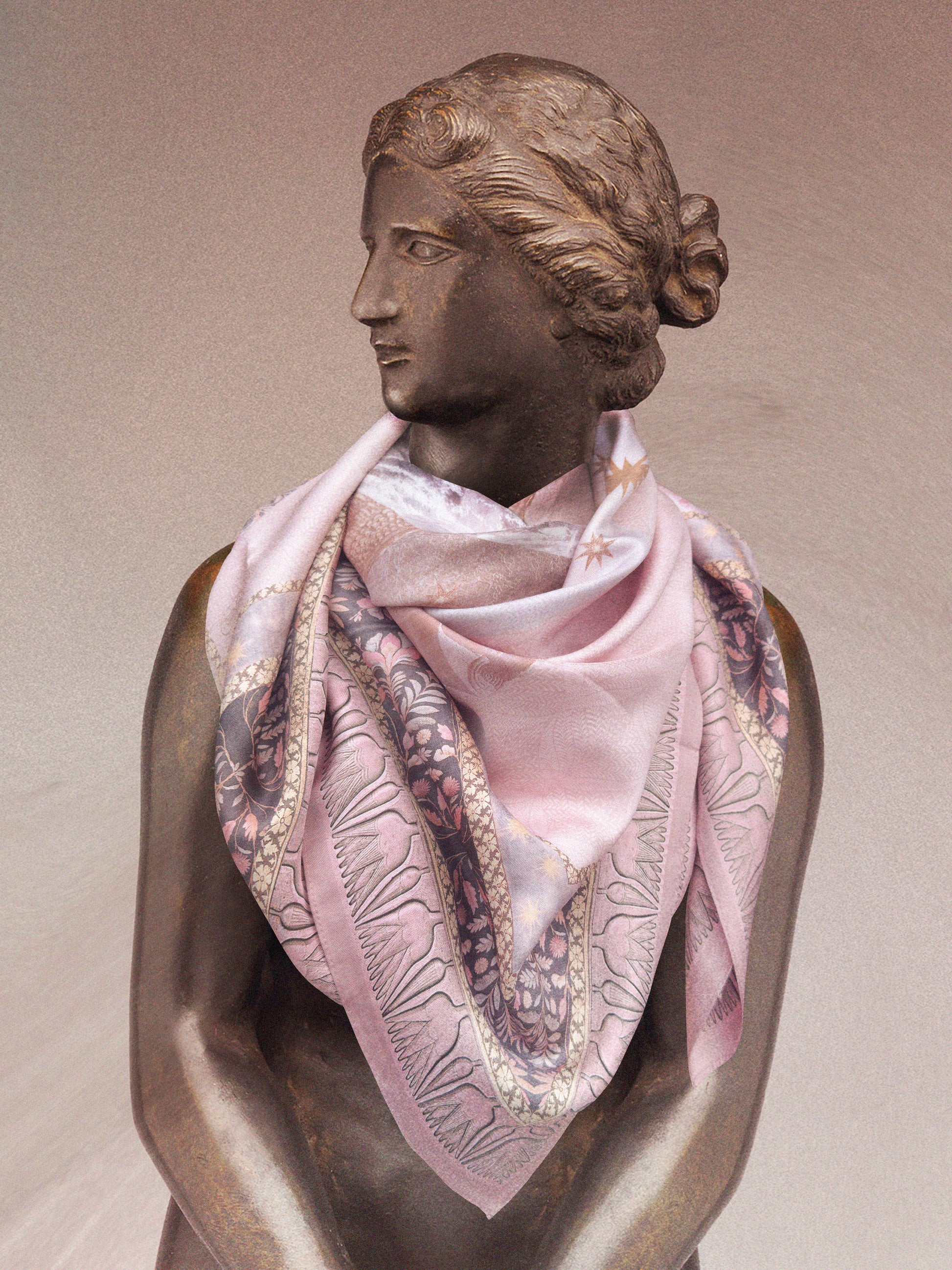 LIGHT GARDEN  SILK TWILL SCARF - Starseed Designs Inc.