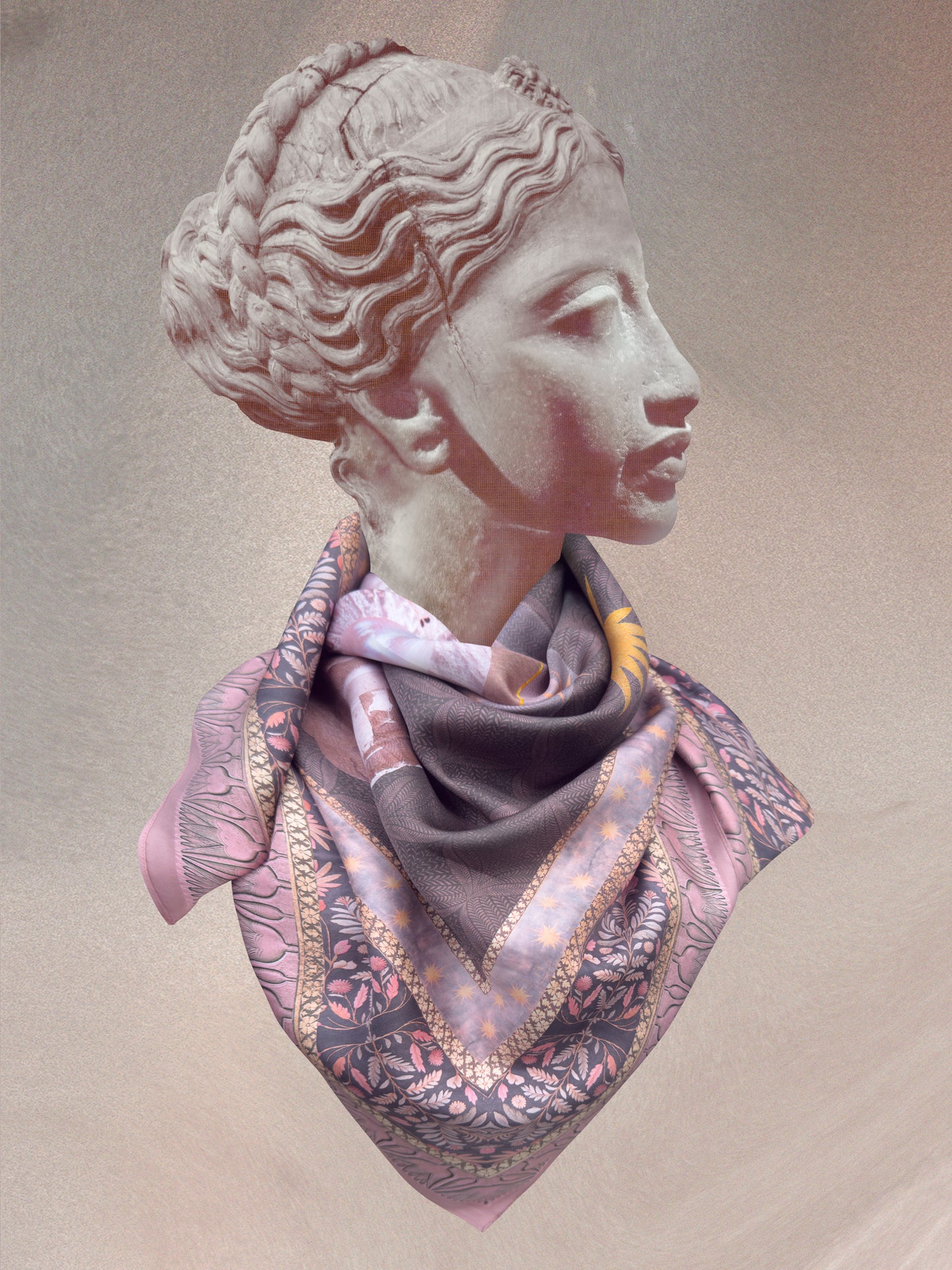 NIGHT GARDEN SILK TWILL SCARF - Starseed Designs Inc.