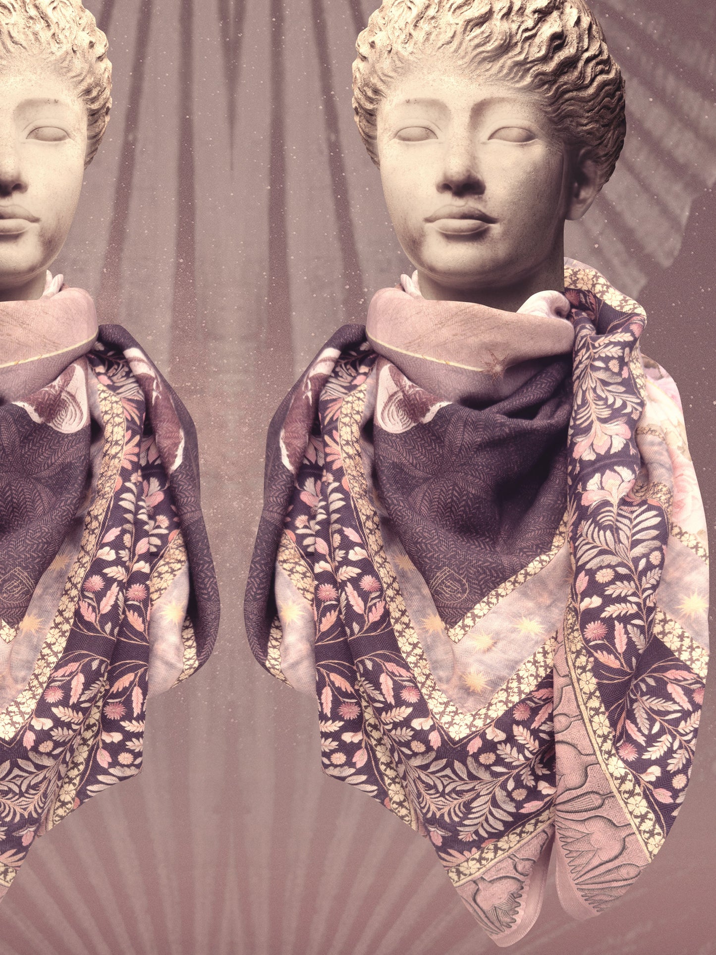 NIGHT GARDEN SILK-WOOL SHAWL - Starseed Designs Inc.